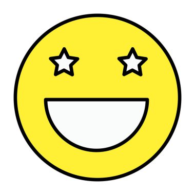 Yıldız gözleri emojisinin mükemmel bir tasarım simgesi. 