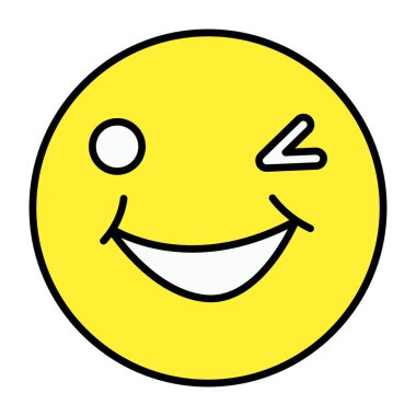 Bir göz kapama emojisinin düzenlenebilir tasarım simgesi 