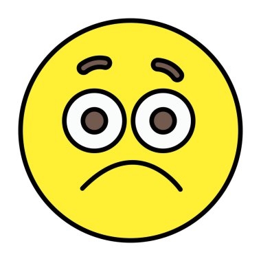 Üzgün emojinin modaya uygun bir tasarımı 