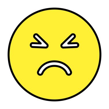 Üzgün emojinin modaya uygun bir tasarımı 