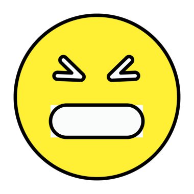 Yüz ifadesi simgesi, sırıtan emojinin düz tasarımı 