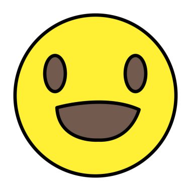 Neşeli emojinin eşsiz tasarım simgesi. 