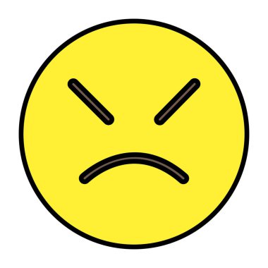 Kızgın emojinin eşsiz bir tasarım simgesi. 