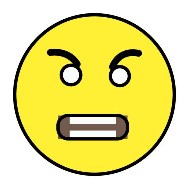 Sırıtan emojinin modaya uygun tasarım simgesi 