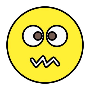 Yuvarlanan göz emojisinin düz tasarım simgesi