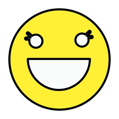 Ağzı açık bir yüz, gülen emojinin simgesi. 