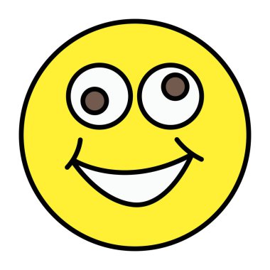 Ağzı açık bir yüz, gülen emojinin simgesi. 