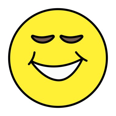 Neşeli emojinin eşsiz tasarım simgesi. 