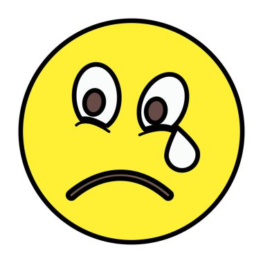 Ağlayan emojinin yaratıcı tasarım simgesi. 