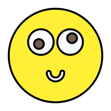 Yuvarlanan göz emojisinin düz tasarım simgesi