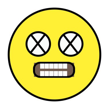 Sırıtan emojinin modaya uygun tasarım simgesi 