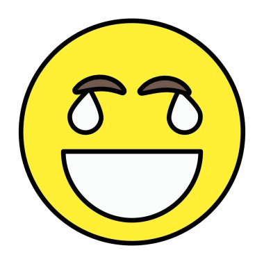 Neşeli emojinin eşsiz tasarım simgesi. 