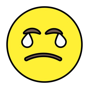 Ağlayan emojinin yaratıcı tasarım simgesi. 
