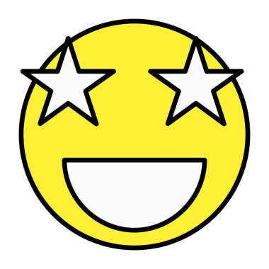 Yıldız gözleri emojisinin mükemmel bir tasarım simgesi. 