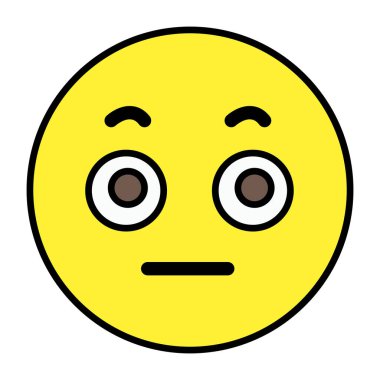 Geniş göz emojisinin modaya uygun bir vektör tasarımı 