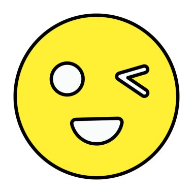 Wink emoticon 'un düzenlenebilir tasarım simgesi
