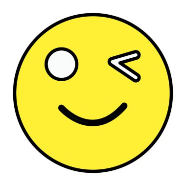 Göz kırpma emojisinin düzenlenebilir tasarım simgesi 