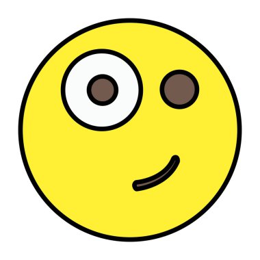 Komik emojinin düz tasarım simgesi