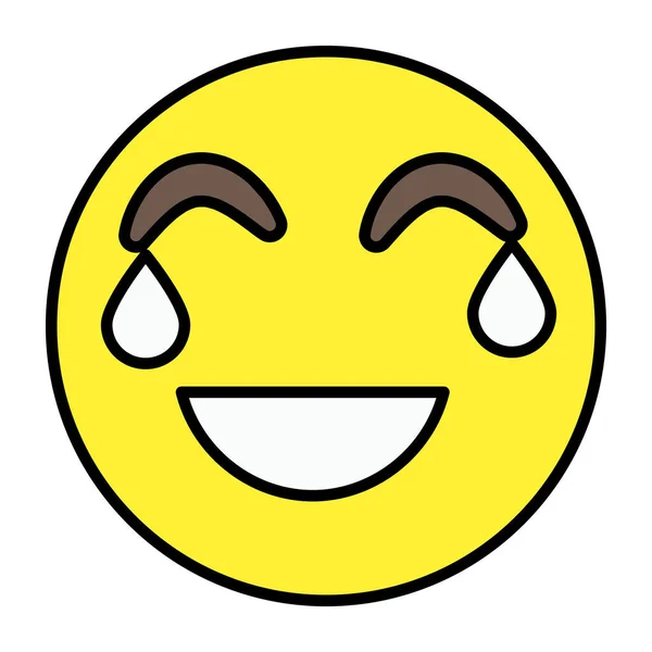 Emoticon Face Smile Tears Denoting Joy Emoji Icon — Stock Vector