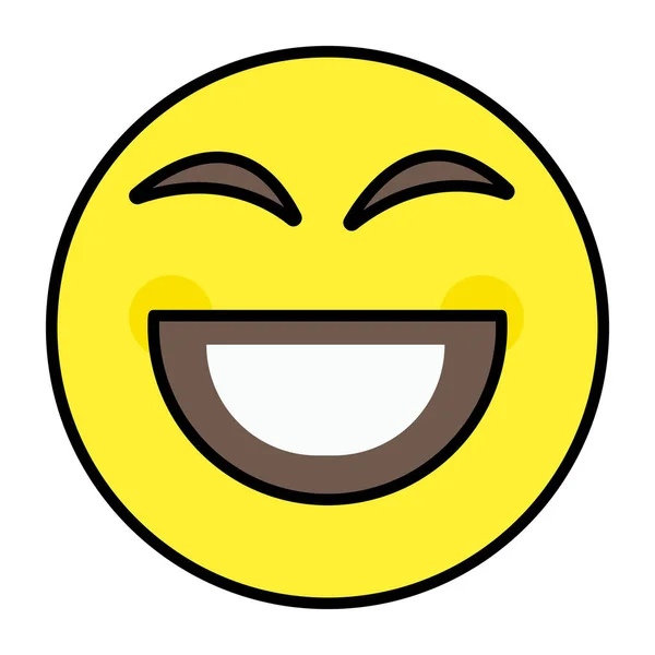 Edytowalna Płaska Konstrukcja Szczęśliwej Ikony Emoji — Wektor stockowy