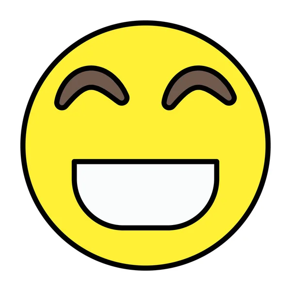 Flache Gestaltung Des Grinsenden Gesichts Emojis — Stockvektor