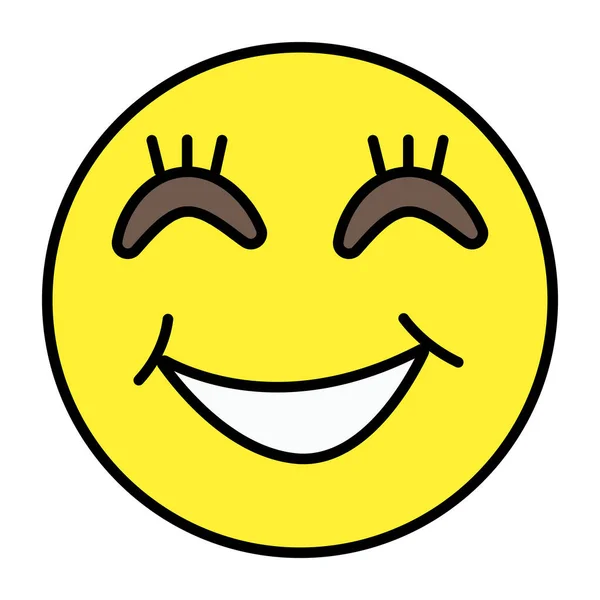 Επεξεργάσιμο Επίπεδη Σχεδίαση Του Χαρούμενου Emoji — Διανυσματικό Αρχείο