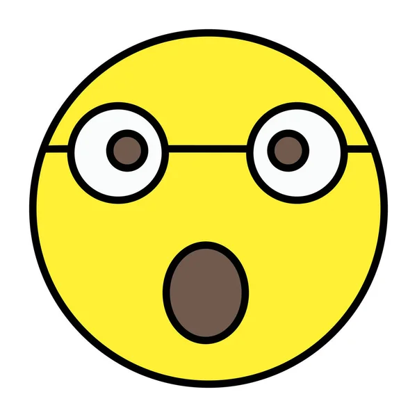 Emoji Γυαλιά Και Ανοιχτό Στόμα Εικόνα Του Προσώπου Έκπληξη — Διανυσματικό Αρχείο