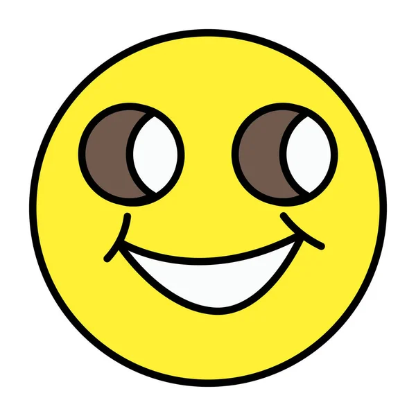 Visage Avec Sourire Icône Heureux Emoji — Image vectorielle
