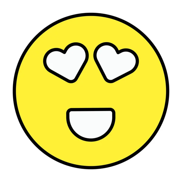 Vektordesign Von Herz Augen Emojis Flachen Stil — Stockvektor