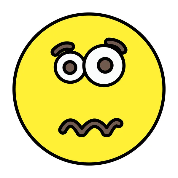 Ícone Design Único Emoji Confuso — Vetor de Stock