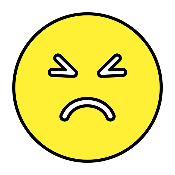 Szomorú Emoji Divatos Vektora — Stock Vector