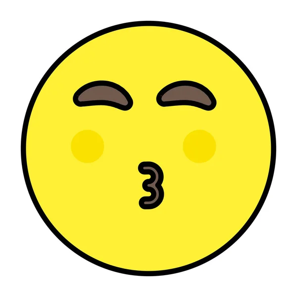Ikona Kreativního Designu Polibku Emoji — Stockový vektor