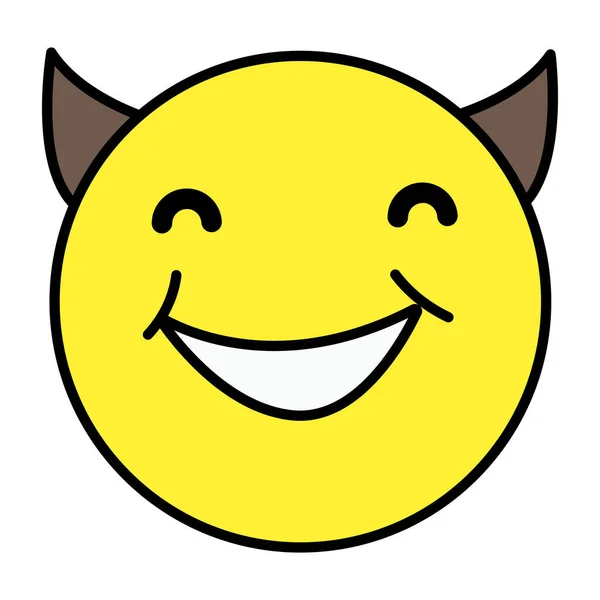Emotikon Rohem Ikona Ďábla Emoji — Stockový vektor