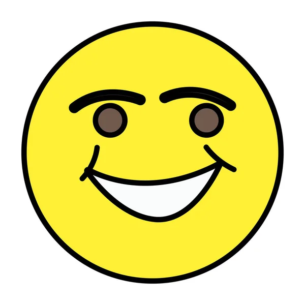 Une Icône Design Unique Emoji Joyeux — Image vectorielle