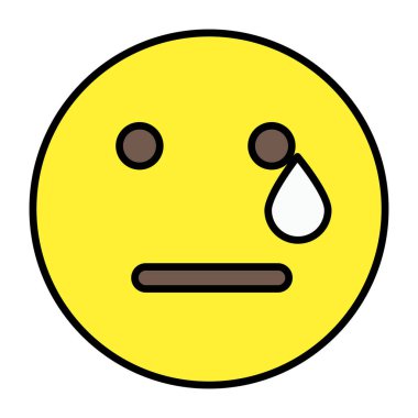 Ağlayan emojinin yaratıcı tasarım simgesi. 