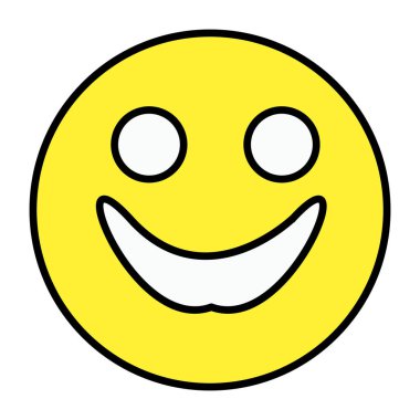 Mutlu emojinin düzenlenebilir düz tasarımı 