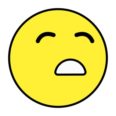 Şaşırmış emoji simgesi, düzenlenebilir vektör 