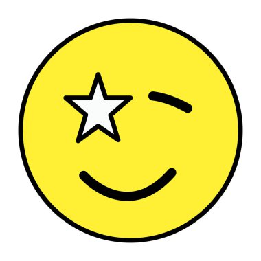 Yıldızların göz emojisinin mükemmel tasarım simgesi. 