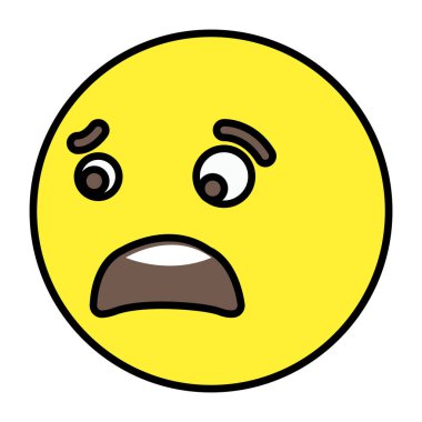 Şaşırmış emoji simgesi, düzenlenebilir vektör 