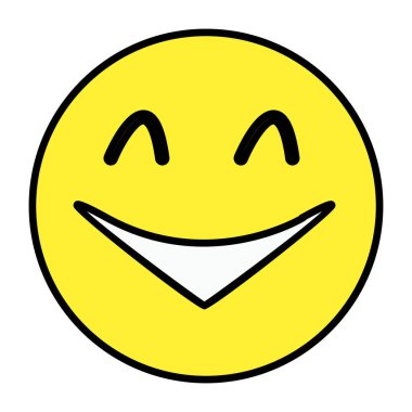 Mutlu emojinin düzenlenebilir düz tasarımı 