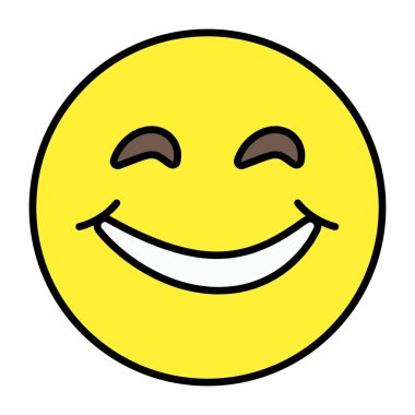 Ağzı açık bir yüz, gülen emojinin simgesi. 