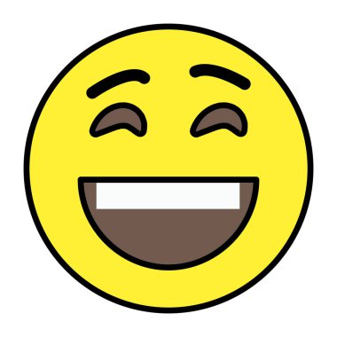 Ağzı açık bir yüz, gülen emojinin simgesi. 
