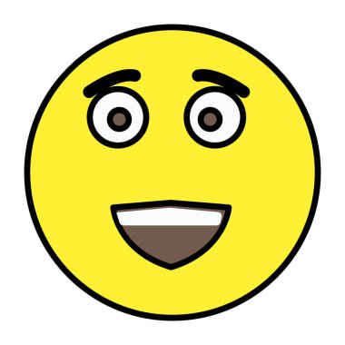 Mutlu emoji simgesinin düzenlenebilir düz tasarımı