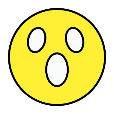 Şaşırmış emoji simgesi, düzenlenebilir vektör 