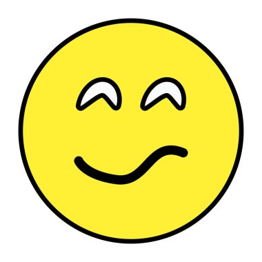 Düzenlenebilir düz tasarım tutum emojisi simgesi