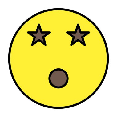 Yıldız gözleri emojisinin mükemmel bir tasarım simgesi. 