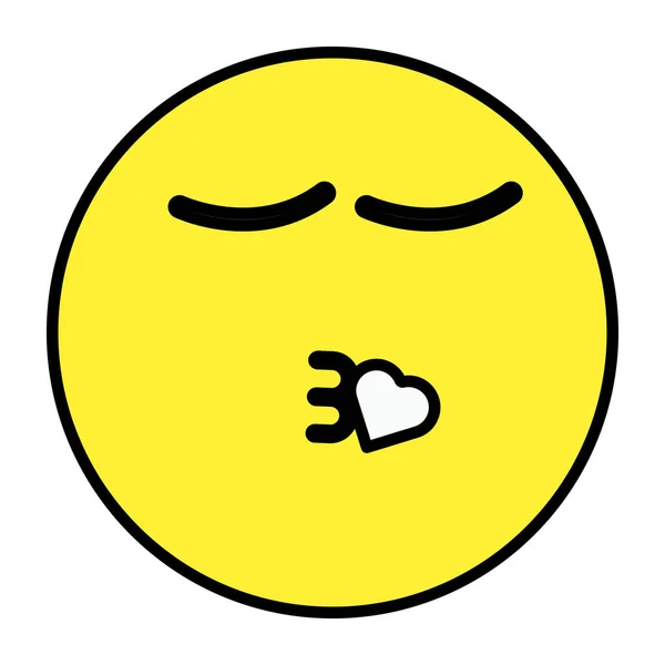 Une Icône Design Créatif Baiser Emoticon — Image vectorielle