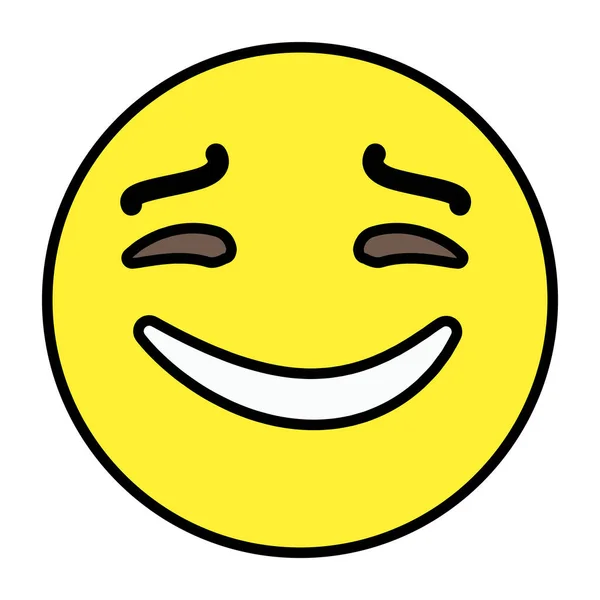Edytowalny Płaski Design Happy Emoji — Wektor stockowy