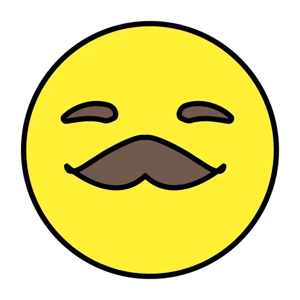 Icono Estilo Moderno Bigote Emoticono — Vector de stock