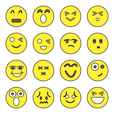 Emoji Karikatür Karakterleri Paketi Simgeleri 